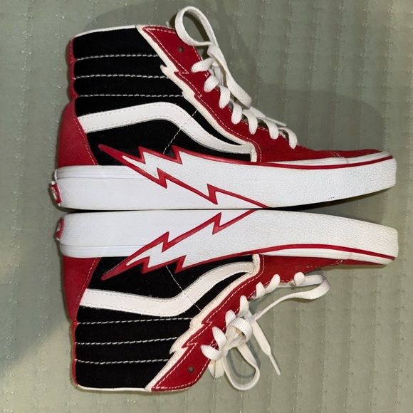VANS Sk8- High Bolt - Racing Red. Size women’s 8 men’s 6.5  GUC. Pre loved. - Picture 5 of 8